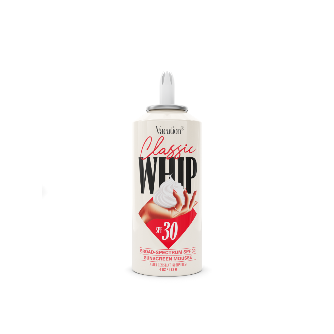 Vacation® Classic Whip SPF 30 100mL Sunscreen Mousse, Classic Whip SPF 30 100mL Sunscreen Mousse, Vacation Sunscreens, PourHommies. 