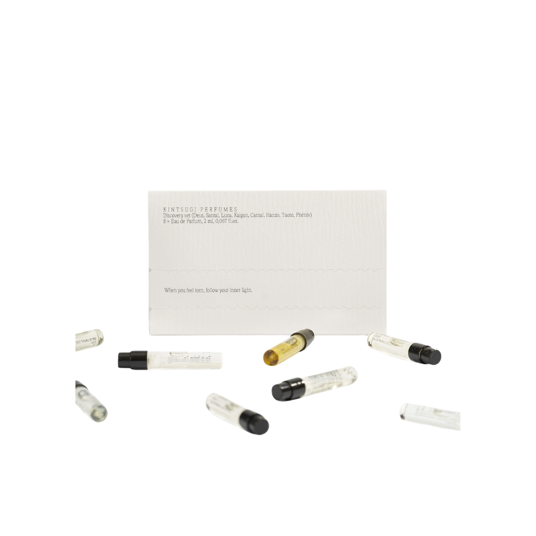 kintsugi perfumes discovery set 8 x 2ml, kintsugi perfumes discovery sets, pourhommies.