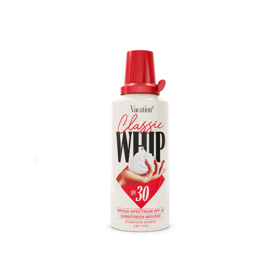 Vacation® Classic Whip SPF 30 100mL Sunscreen Mousse, Classic Whip SPF 30 100mL Sunscreen Mousse, Vacation Sunscreens, PourHommies. 